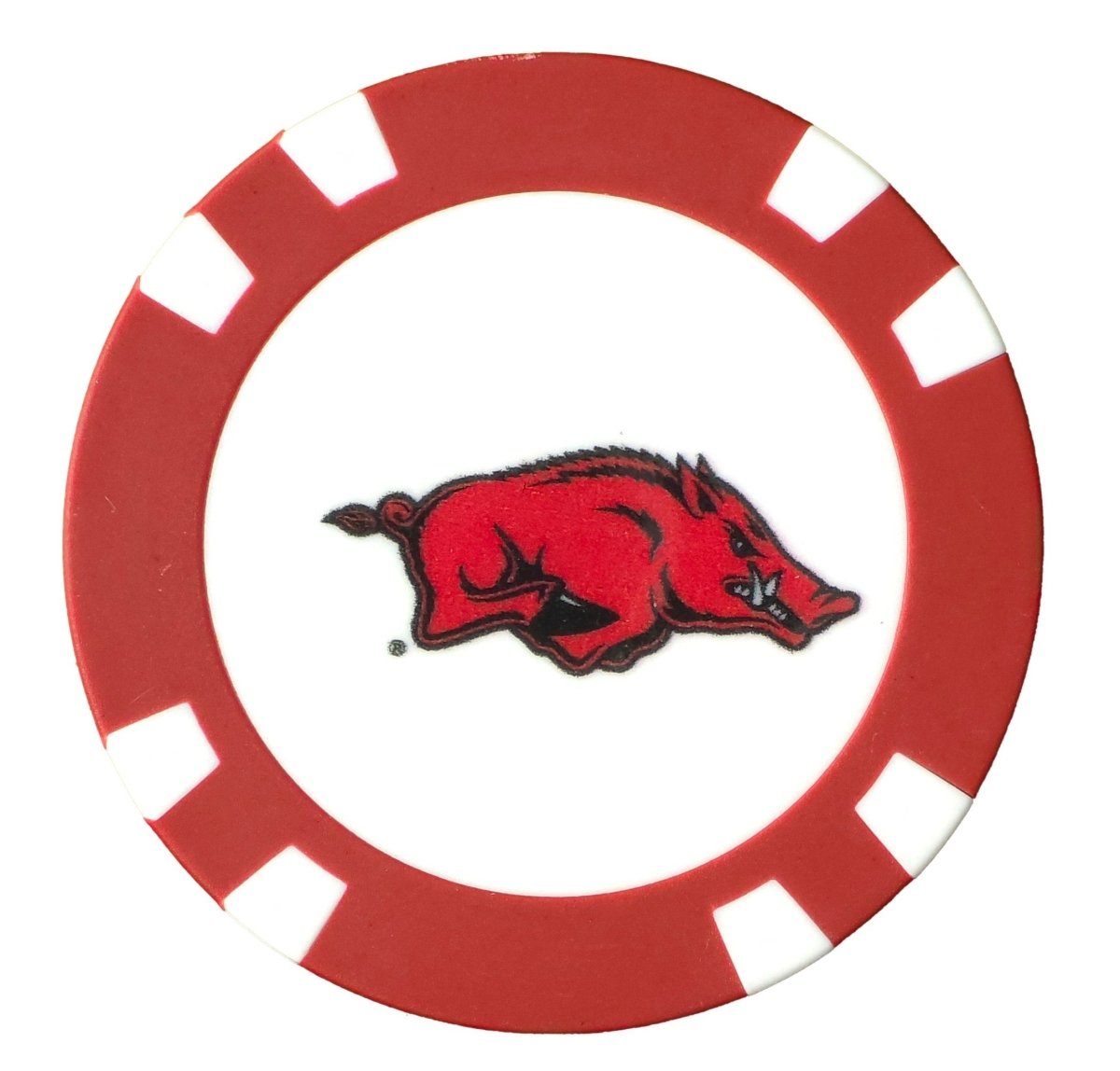 Officially Licensed Arkansas Razorbacks Poker Chip Ball Marker - Club Rehab - Golf Ball MarkerOfficially Licensed Arkansas Razorbacks Poker Chip Ball Marker