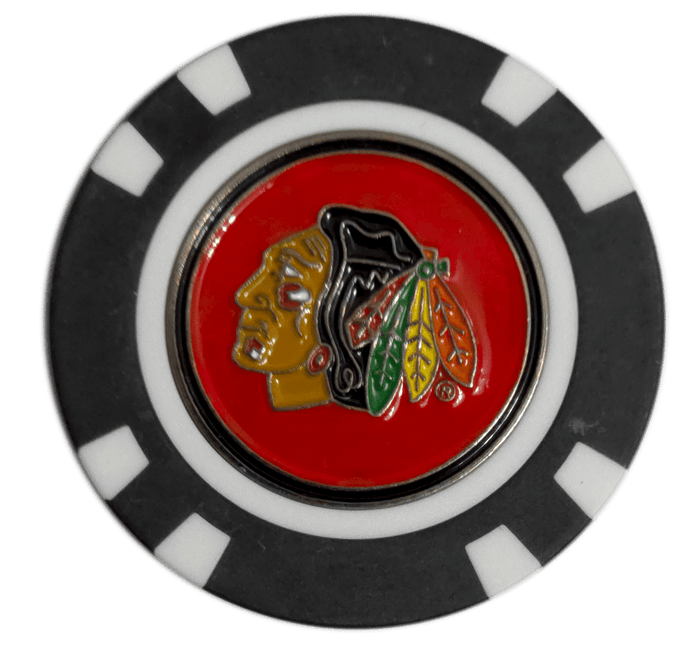 Officially Licensed Chicago Blackhawks Poker Chip Golf Ball Marker - Club Rehab