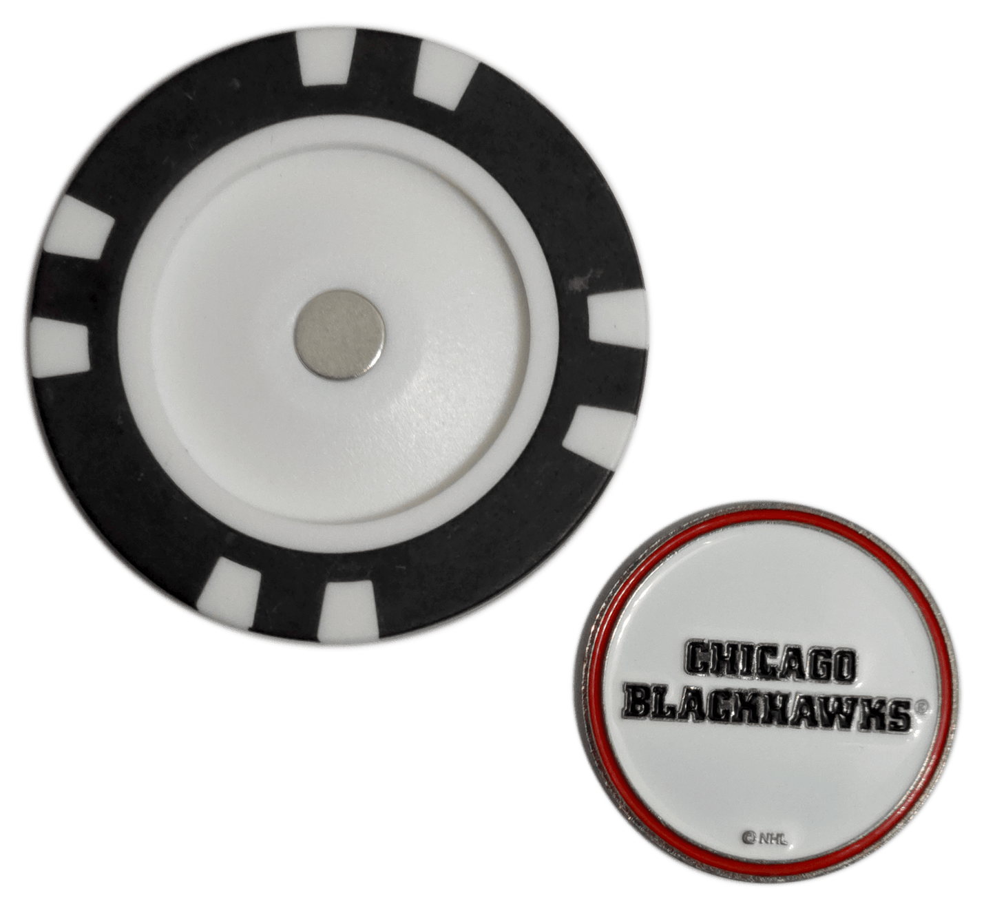 Officially Licensed Chicago Blackhawks Poker Chip Golf Ball Marker - Club Rehab