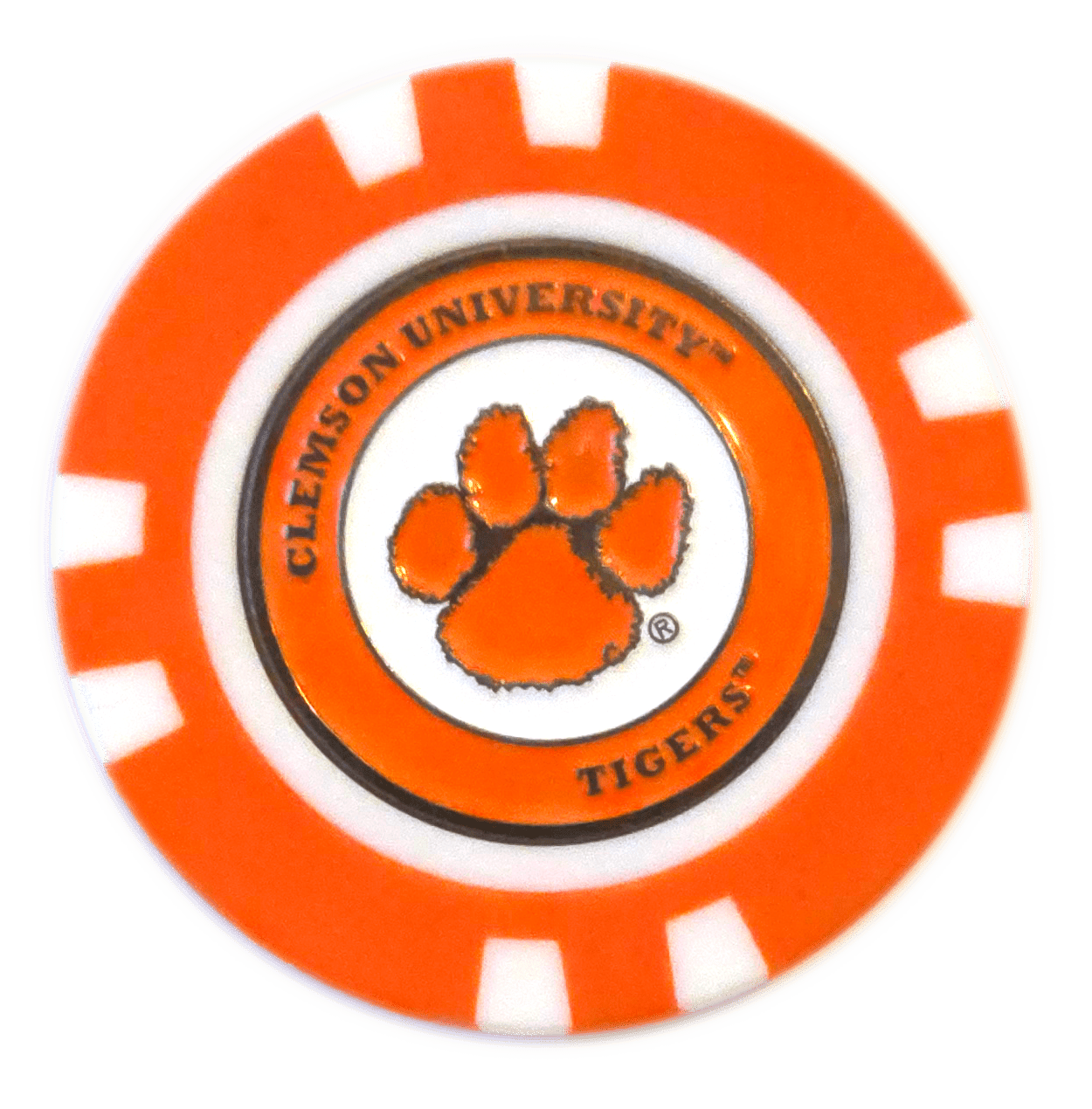 Officially Licensed Clemson Tigers Poker Chip Ball Marker - Club Rehab