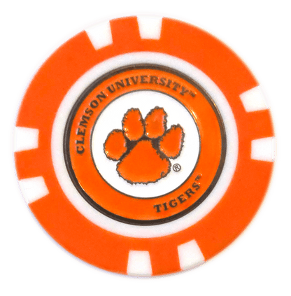 Officially Licensed Clemson Tigers Poker Chip Ball Marker - Club Rehab