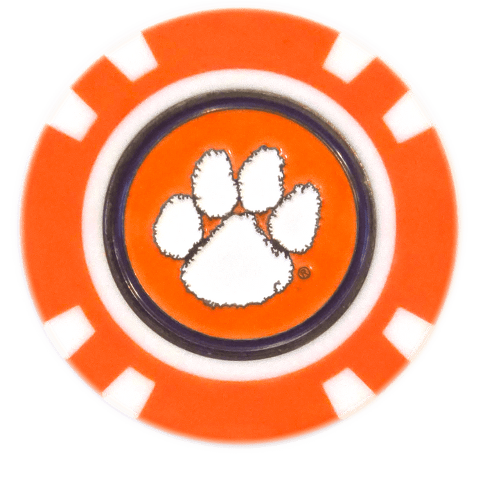 Officially Licensed Clemson Tigers Poker Chip Ball Marker - Club Rehab