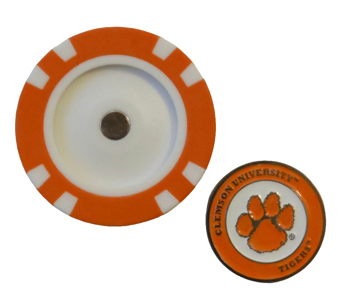 Officially Licensed Clemson Tigers Poker Chip Ball Marker - Club Rehab