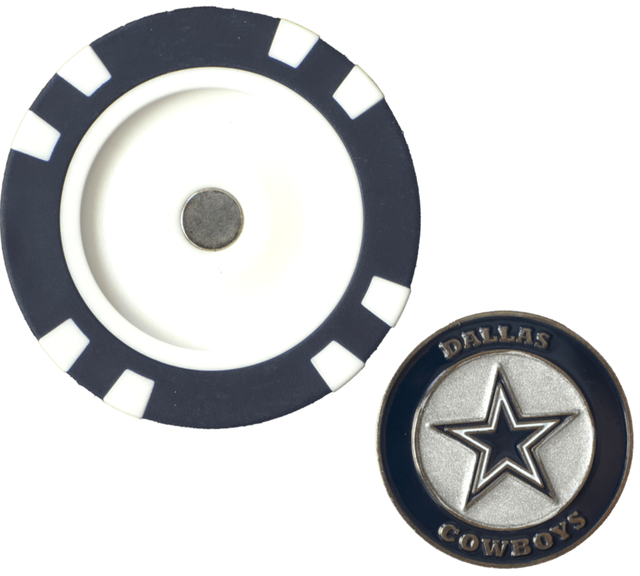 Officially Licensed Dallas Cowboys Poker Chip Ball Marker - Club Rehab