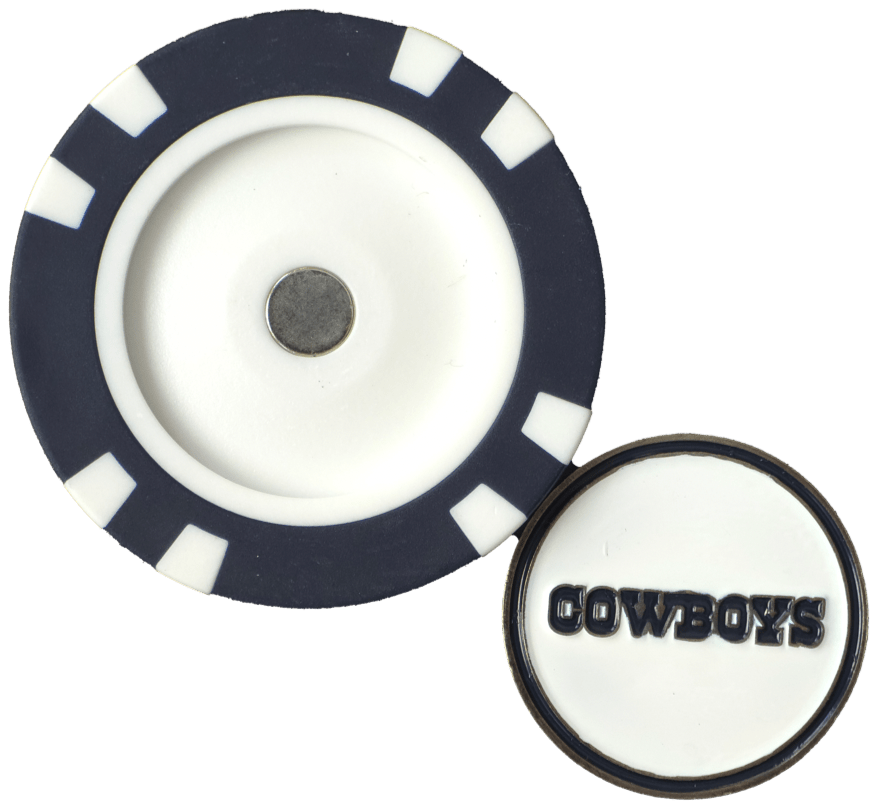 Officially Licensed Dallas Cowboys Poker Chip Ball Marker - Club Rehab