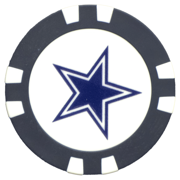 Officially Licensed Dallas Cowboys Poker Chip Ball Marker - Club Rehab