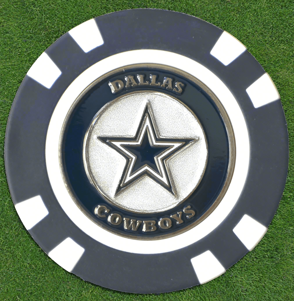 Officially Licensed Dallas Cowboys Poker Chip Ball Marker - Club Rehab