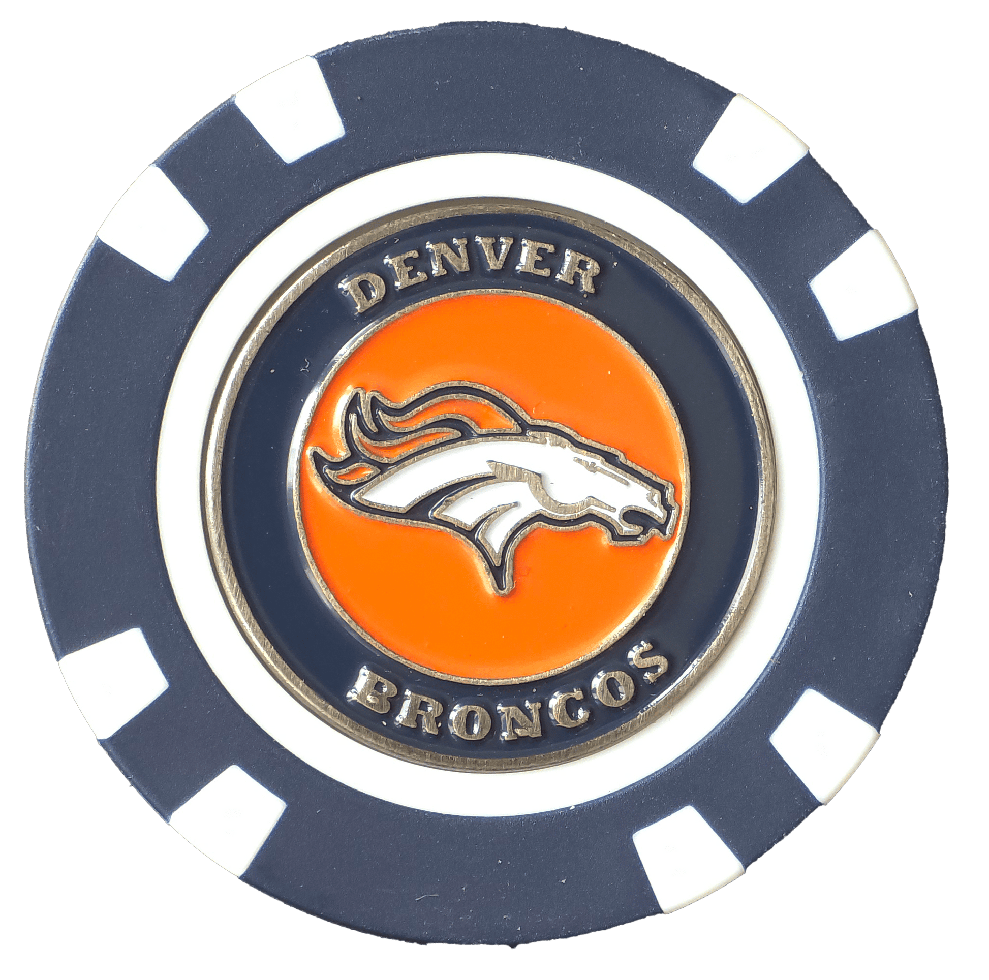 Officially Licensed Denver Broncos Poker Chip Ball Marker - Club Rehab