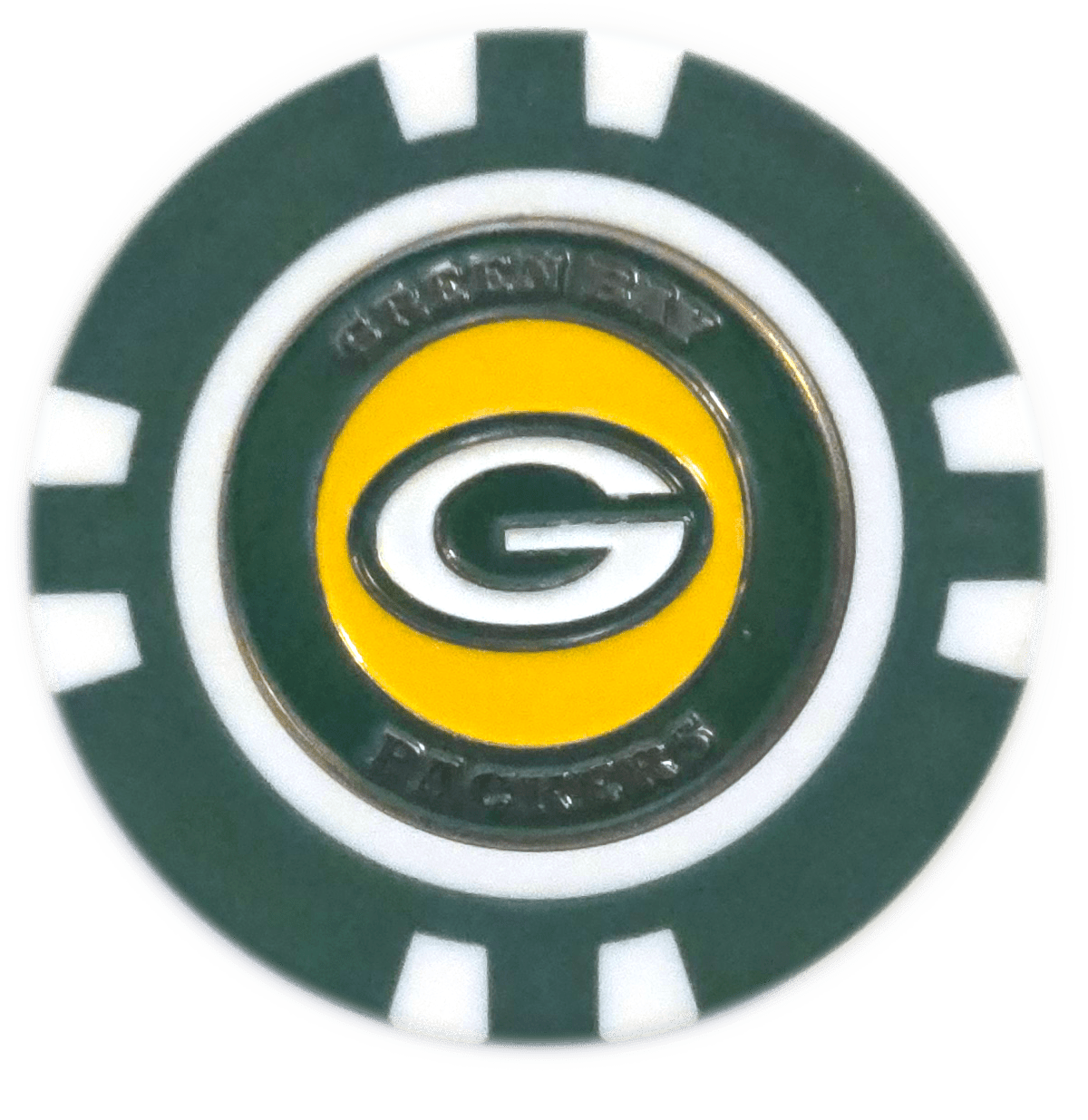 Officially Licensed Green Bay Packers Poker Chip Ball Marker - Club Rehab