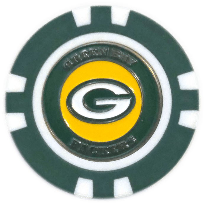Officially Licensed Green Bay Packers Poker Chip Ball Marker - Club Rehab
