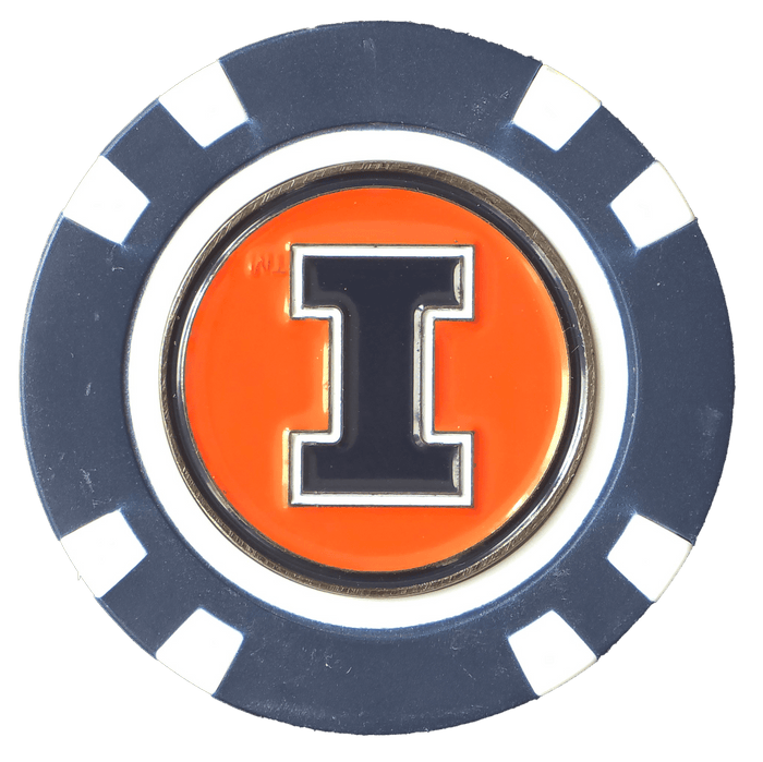 Officially Licensed Illinois Fighting Illini Poker Chip Ball Marker - Club Rehab