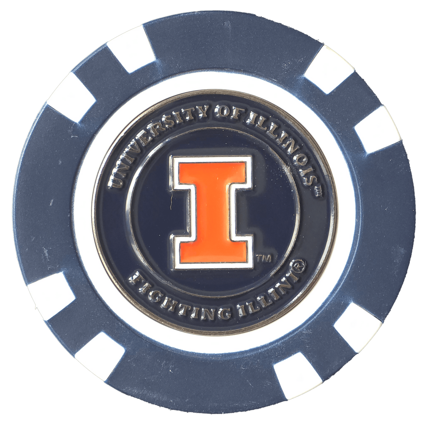 Officially Licensed Illinois Fighting Illini Poker Chip Ball Marker - Club Rehab