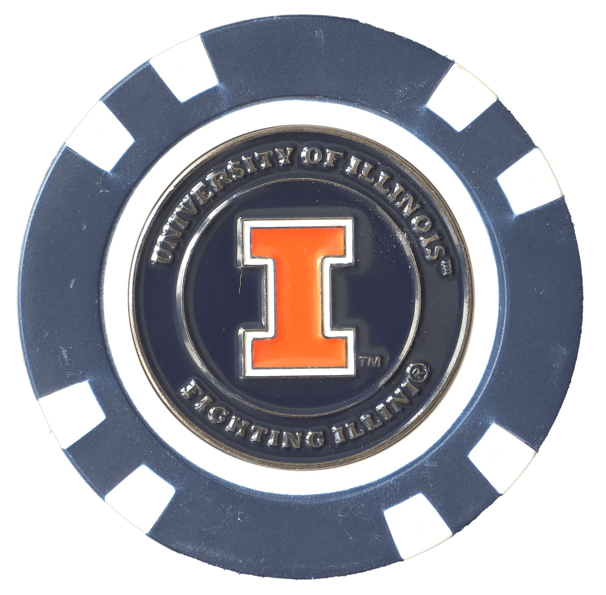 Officially Licensed Illinois Fighting Illini Poker Chip Ball Marker - Club Rehab