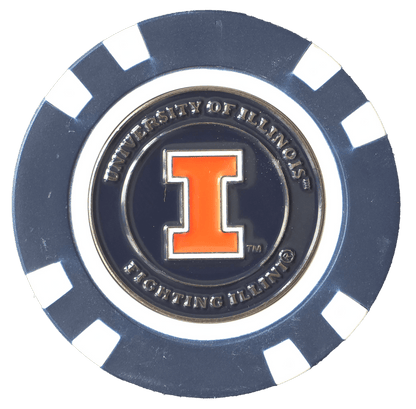 Officially Licensed Illinois Fighting Illini Poker Chip Ball Marker - Club Rehab