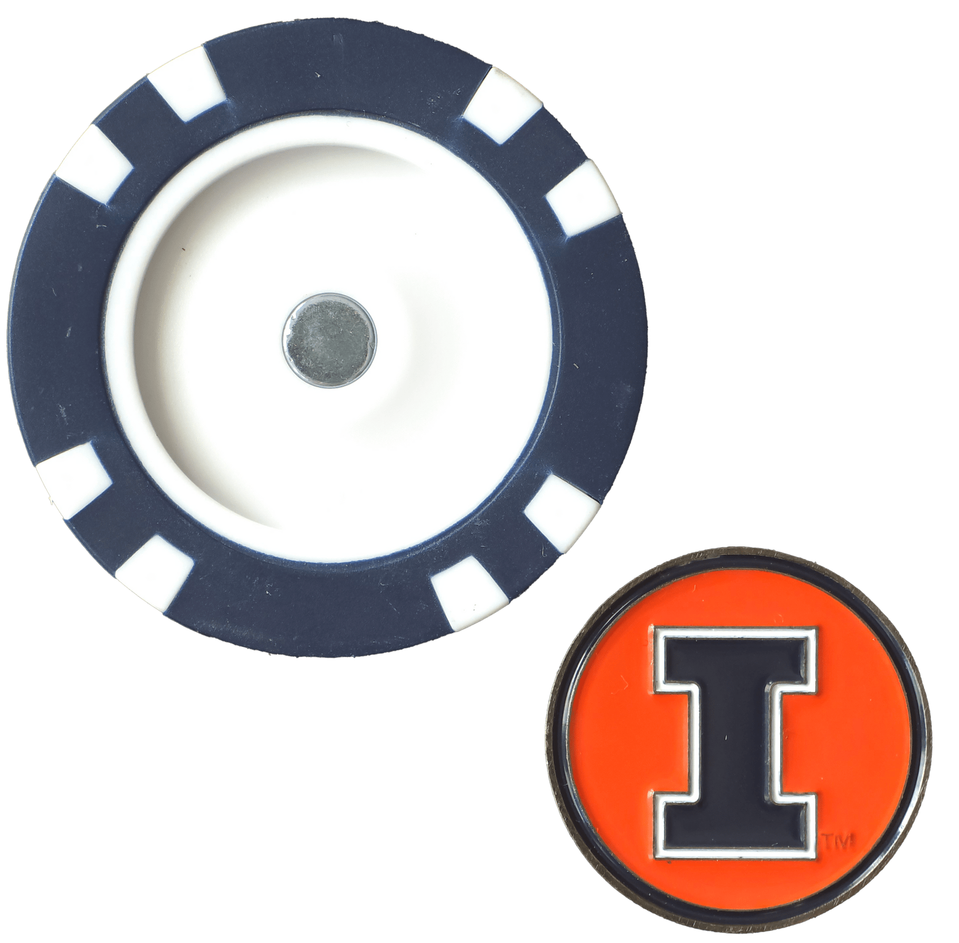 Officially Licensed Illinois Fighting Illini Poker Chip Ball Marker - Club Rehab
