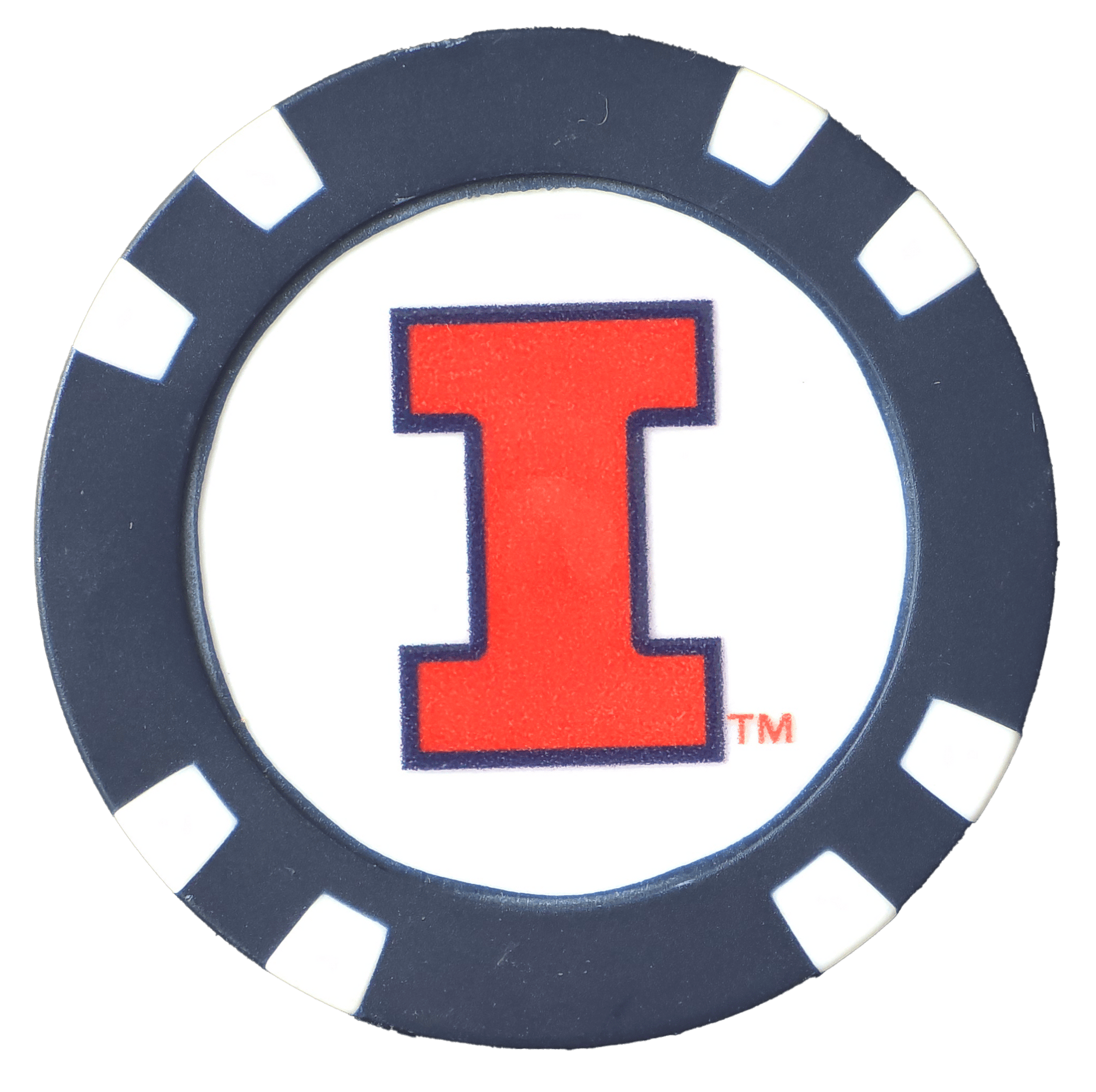 Officially Licensed Illinois Fighting Illini Poker Chip Ball Marker - Club Rehab