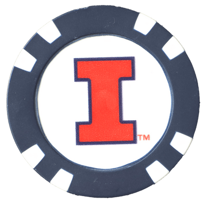 Officially Licensed Illinois Fighting Illini Poker Chip Ball Marker - Club Rehab