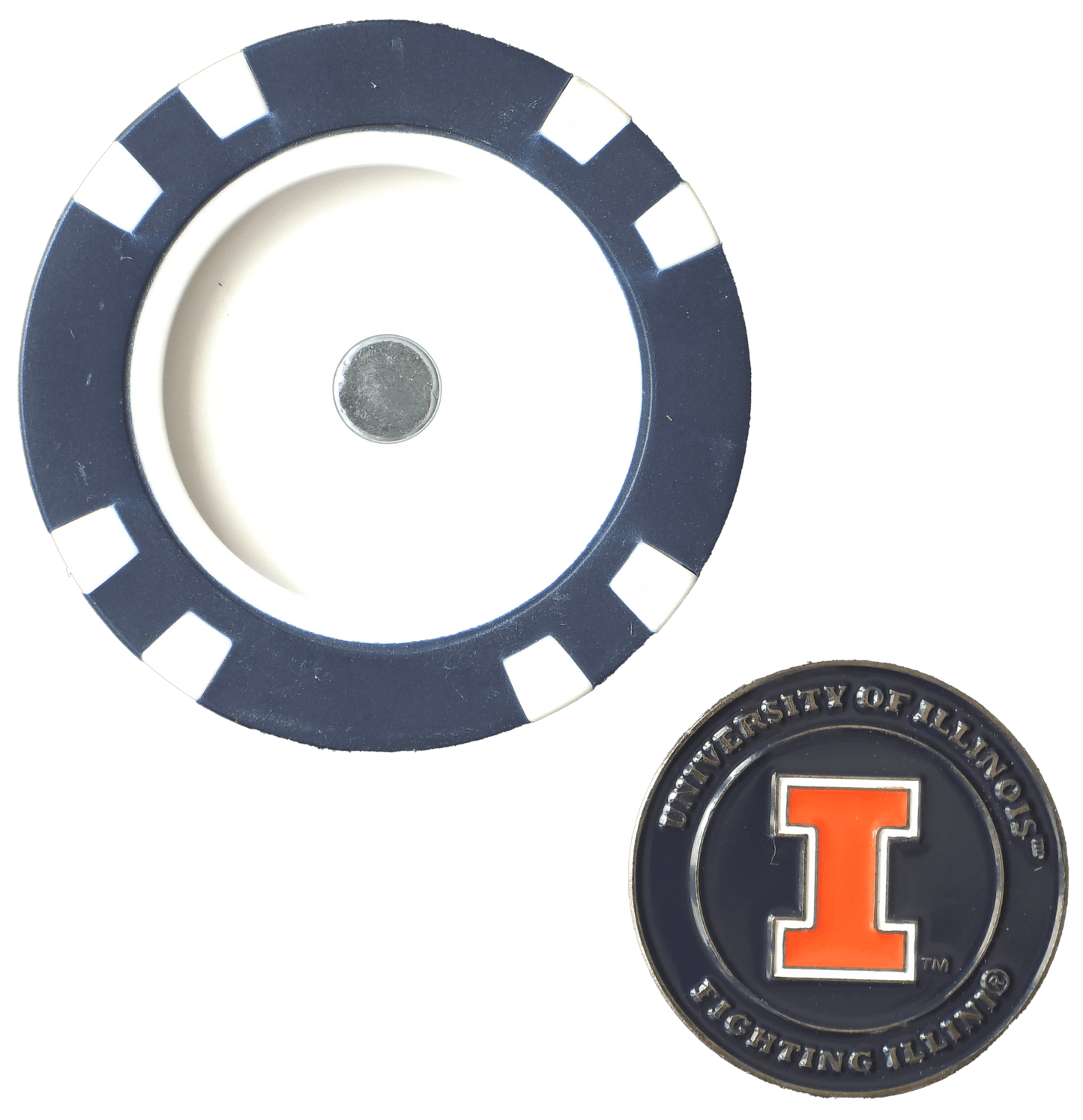 Officially Licensed Illinois Fighting Illini Poker Chip Ball Marker - Club Rehab