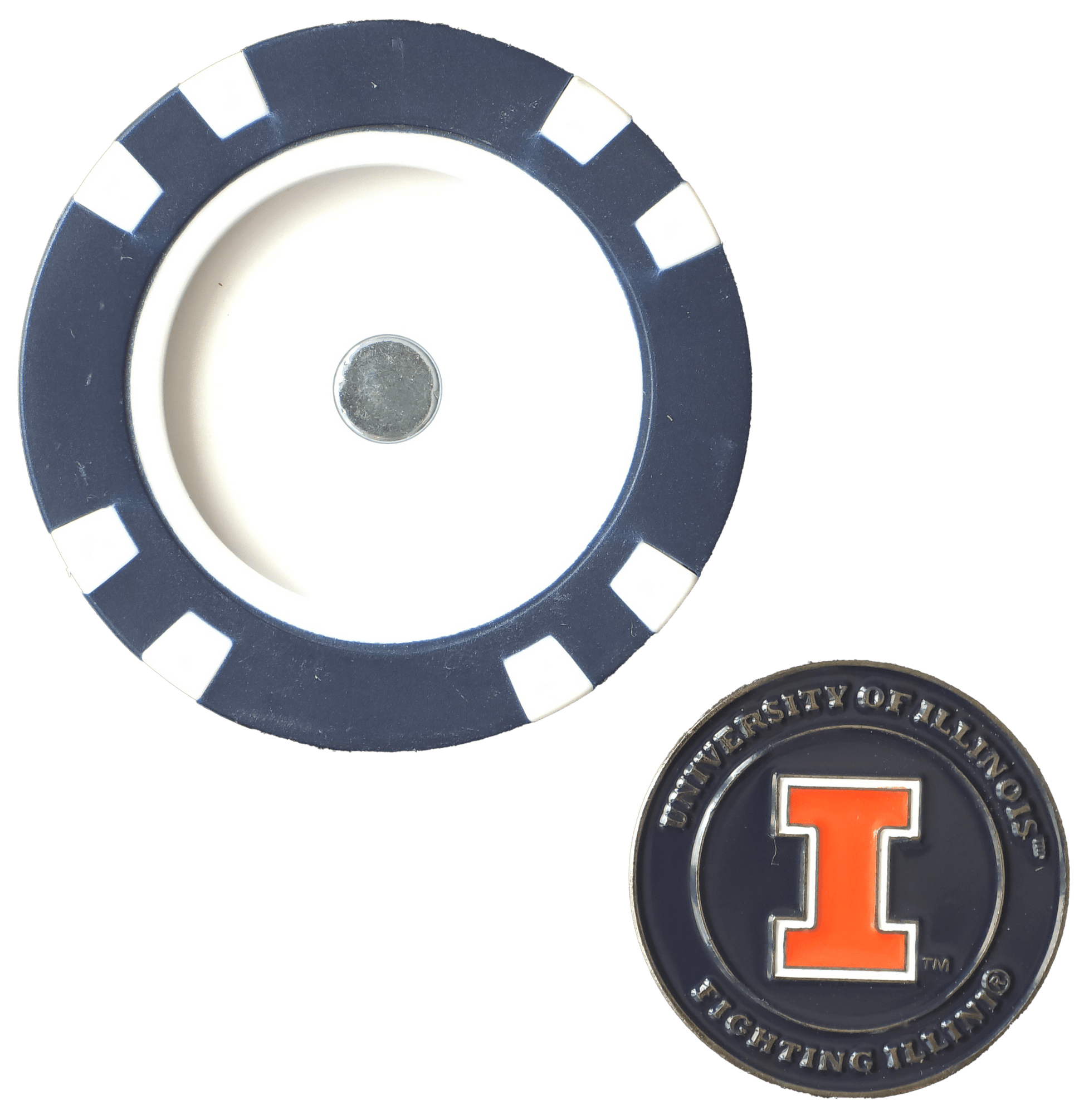 Officially Licensed Illinois Fighting Illini Poker Chip Ball Marker - Club Rehab