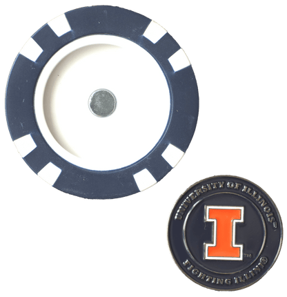 Officially Licensed Illinois Fighting Illini Poker Chip Ball Marker - Club Rehab