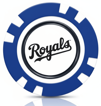 Officially Licensed Kansas CIty Royals Poker Chip Ball Marker - Blue - Club Rehab