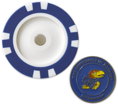 Officially Licensed Kansas Jayhawks Poker Chip Ball Marker - Club Rehab