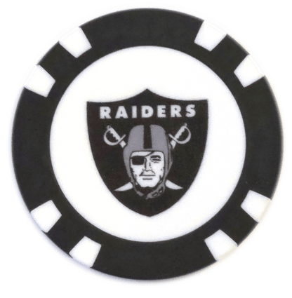 Officially Licensed Las Vegas Raiders Poker Chip Ball Marker - Club Rehab