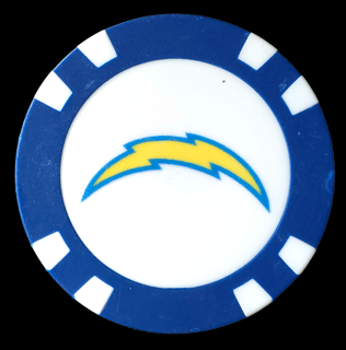 Officially Licensed Los Angeles Chargers Poker Chip Ball Marker - Club Rehab