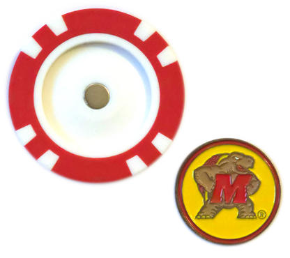 Officially Licensed Maryland Terrapins Poker Chip Ball Marker - Club Rehab