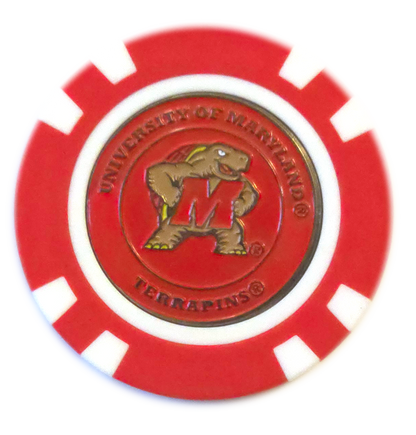 Officially Licensed Maryland Terrapins Poker Chip Ball Marker - Club Rehab