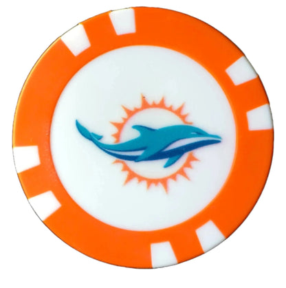 Officially Licensed Miami Dolphins Poker Chip Ball Marker - Club Rehab