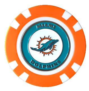 Officially Licensed Miami Dolphins Poker Chip Ball Marker - Club Rehab