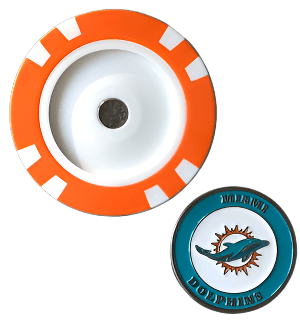 Officially Licensed Miami Dolphins Poker Chip Ball Marker - Club Rehab