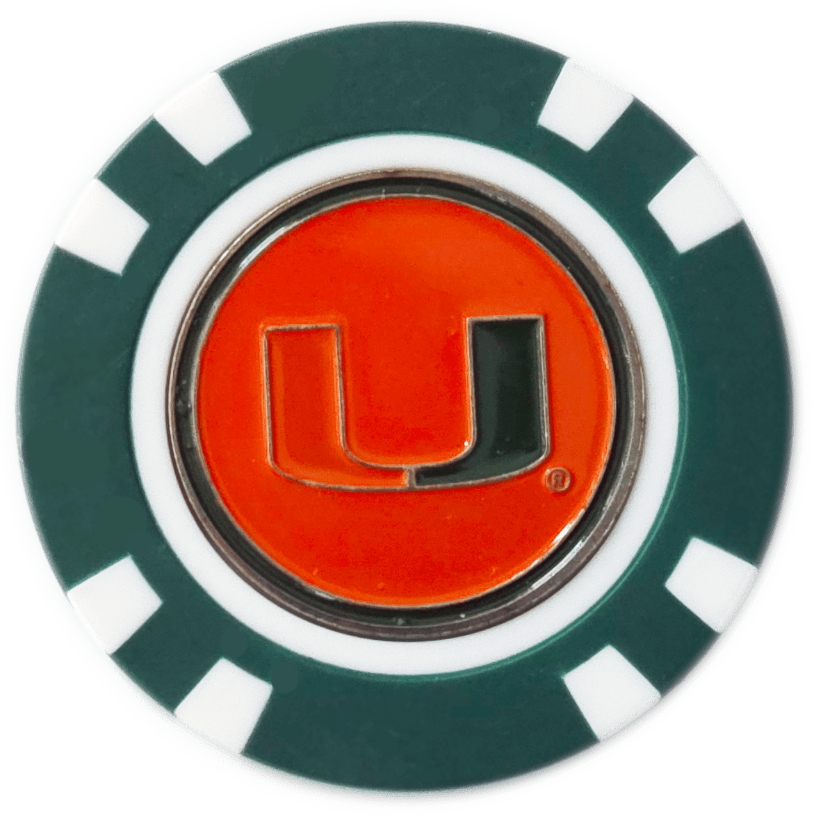 Officially Licensed Miami Hurricanes Poker Chip Ball Marker - Club Rehab