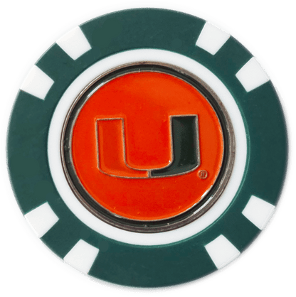 Officially Licensed Miami Hurricanes Poker Chip Ball Marker - Club Rehab