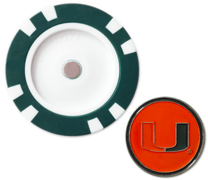 Officially Licensed Miami Hurricanes Poker Chip Ball Marker - Club Rehab
