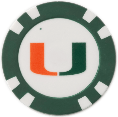 Officially Licensed Miami Hurricanes Poker Chip Ball Marker - Club Rehab