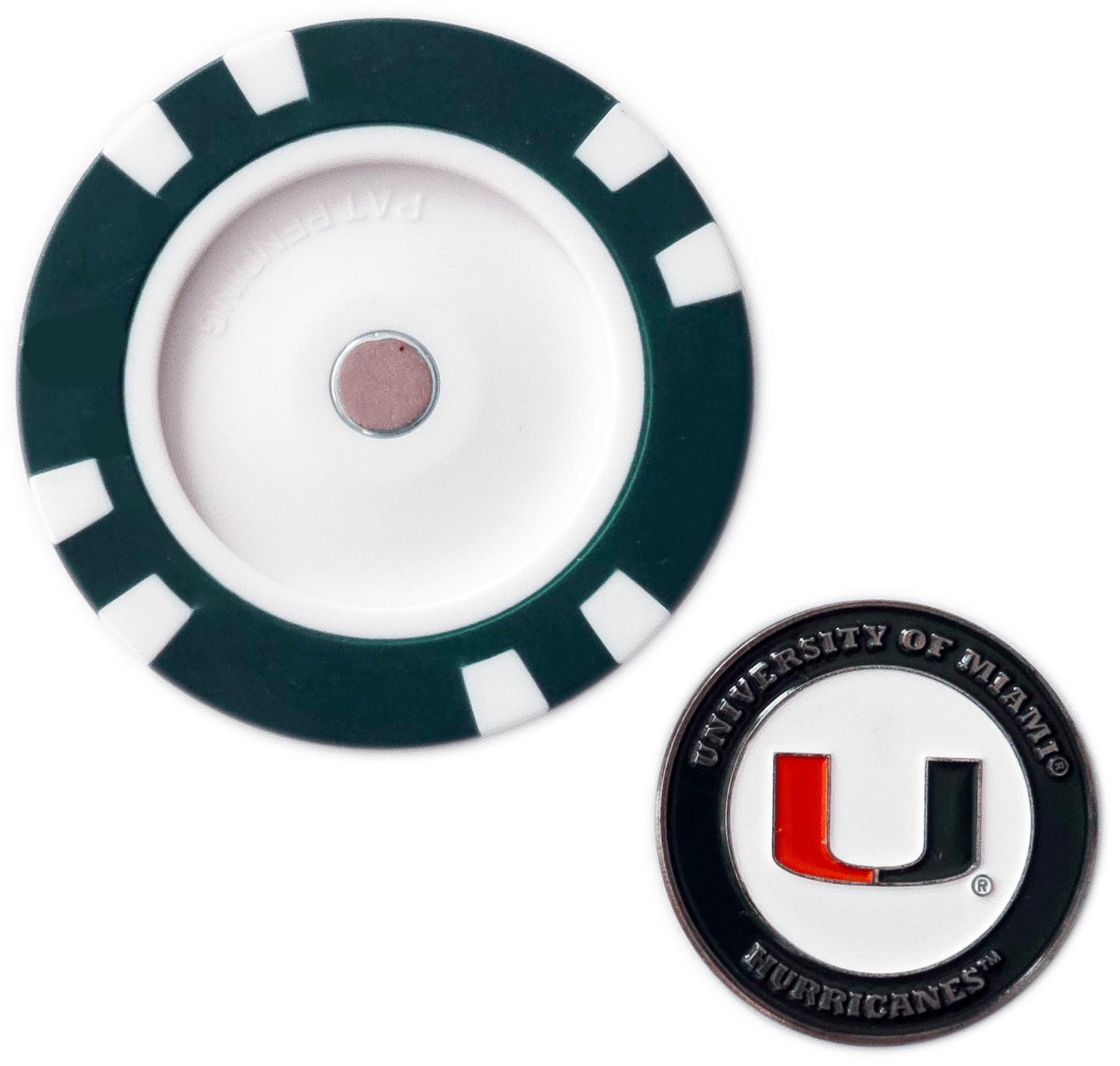 Officially Licensed Miami Hurricanes Poker Chip Ball Marker - Club Rehab