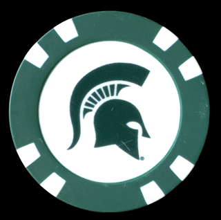 Officially Licensed Michigan State Spartans Poker Chip Ball Marker - Club Rehab