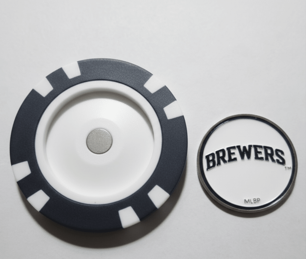 Officially Licensed Milwaukee Brewers Poker Chip Ball Marker - Club Rehab