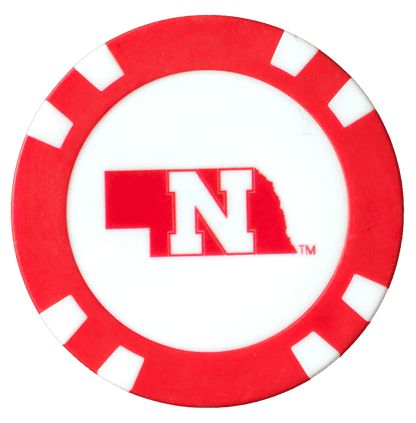 Officially Licensed Nebraska Cornhuskers Poker Chip Ball Marker - Club Rehab
