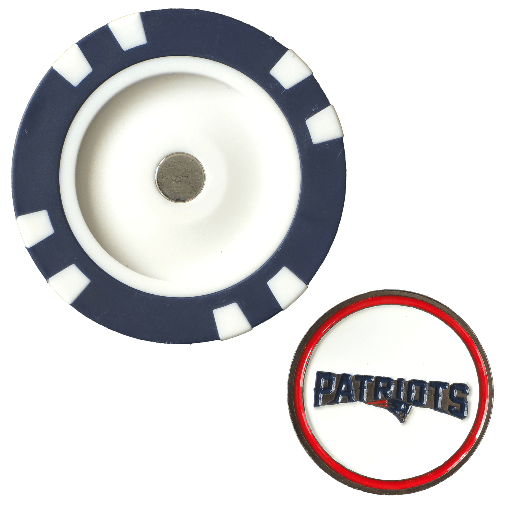 Officially Licensed New England Patriots Poker Chip Ball Marker - Club Rehab