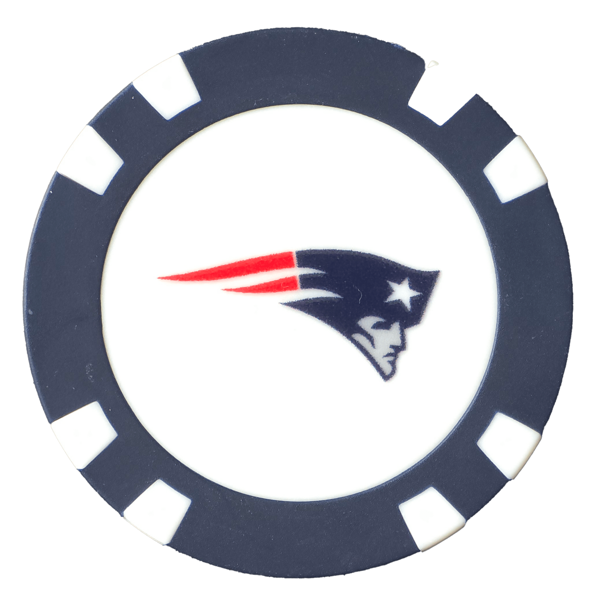 Officially Licensed New England Patriots Poker Chip Ball Marker - Club Rehab