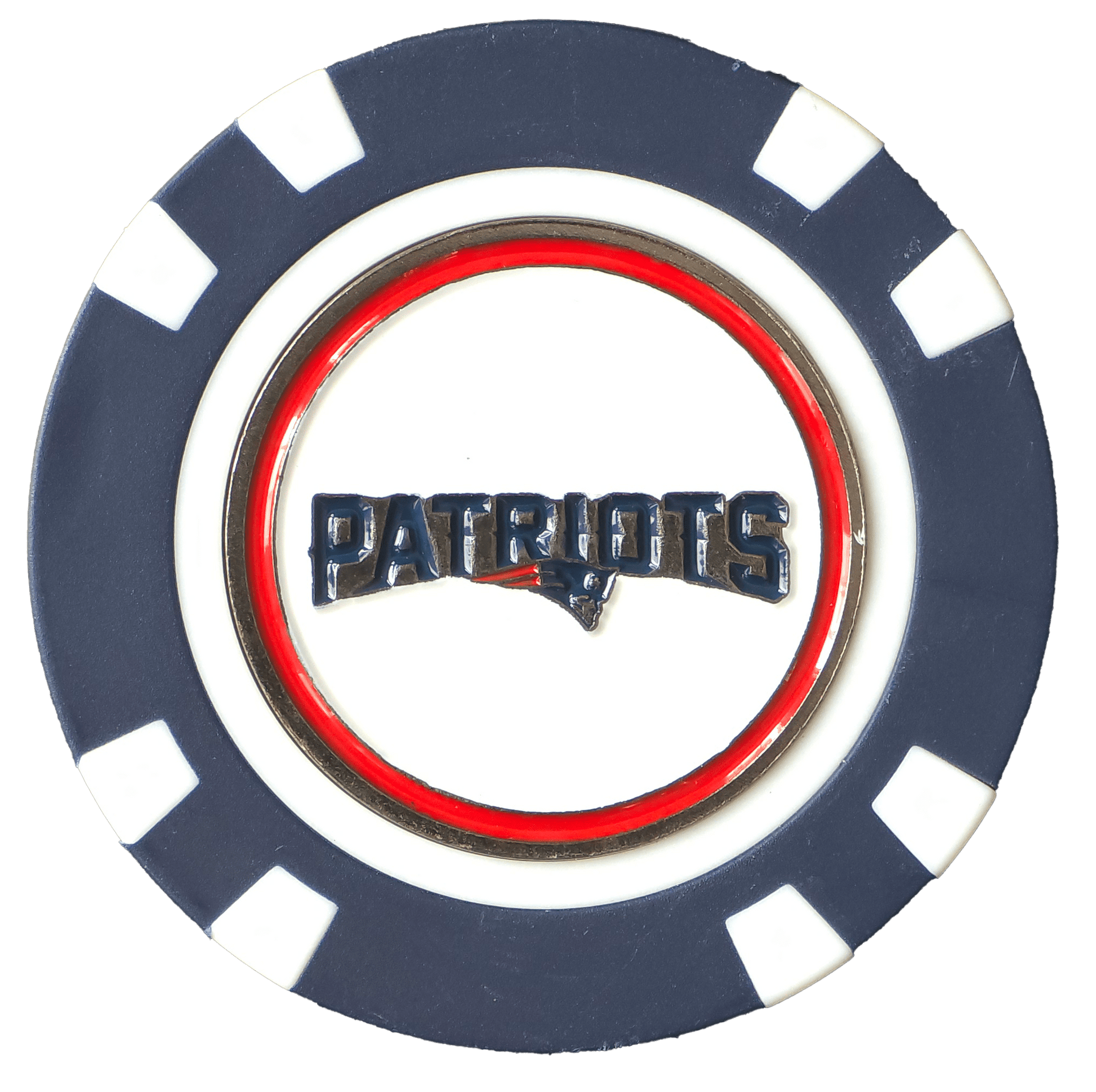 Officially Licensed New England Patriots Poker Chip Ball Marker - Club Rehab