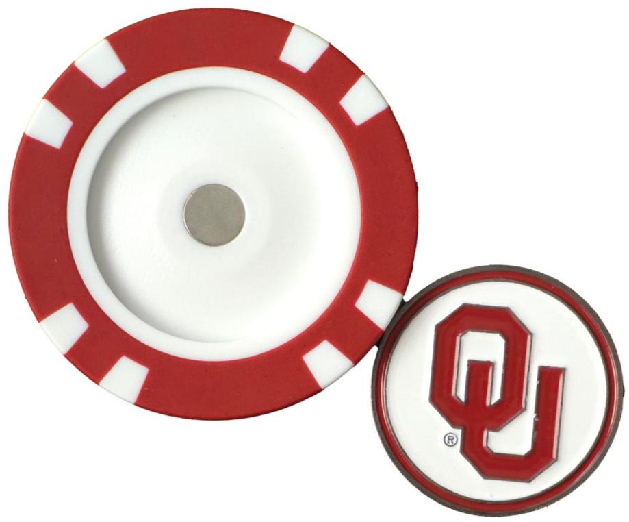 Officially Licensed Oklahoma Sooners Poker Chip Ball Marker - Club Rehab - Golf Ball MarkerOfficially Licensed Oklahoma Sooners Poker Chip Ball Marker