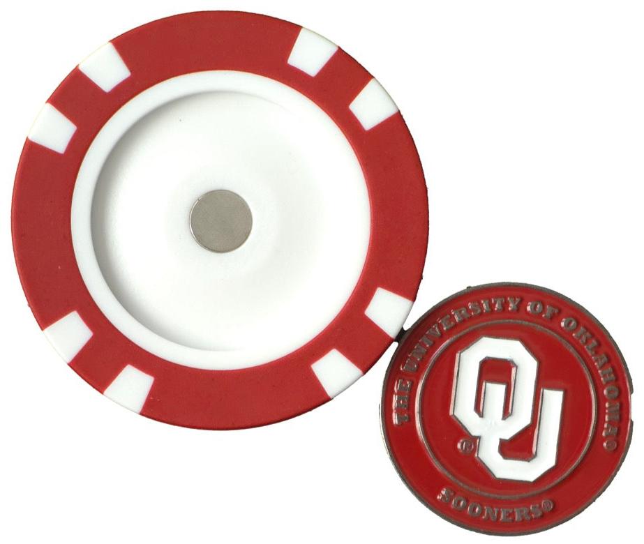 Officially Licensed Oklahoma Sooners Poker Chip Ball Marker - Club Rehab - Golf Ball MarkerOfficially Licensed Oklahoma Sooners Poker Chip Ball Marker