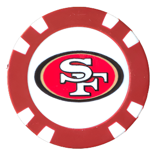 Officially Licensed San Francisco 49ers Poker Chip Ball Marker - Club Rehab