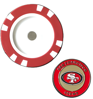 Officially Licensed San Francisco 49ers Poker Chip Ball Marker - Club Rehab