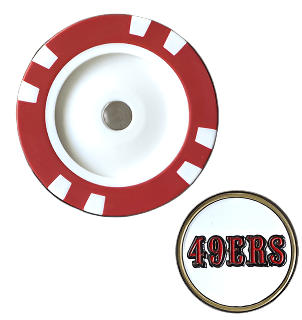 Officially Licensed San Francisco 49ers Poker Chip Ball Marker - Club Rehab