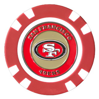 Officially Licensed San Francisco 49ers Poker Chip Ball Marker - Club Rehab